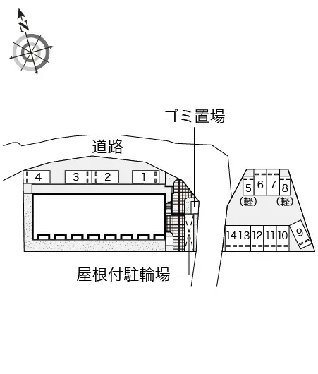 ★手数料０円★下関市安岡町１丁目　月極駐車場（LP）